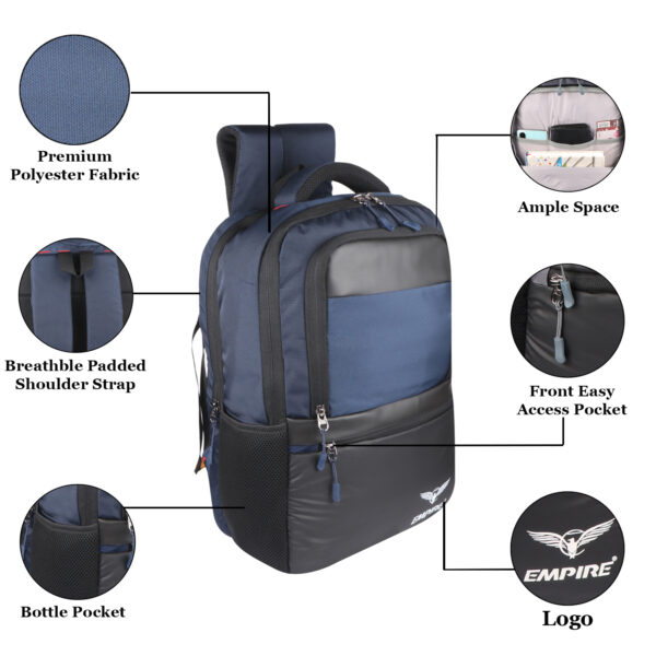 Empire Office Backpack laptop Bag BLU - Image 6