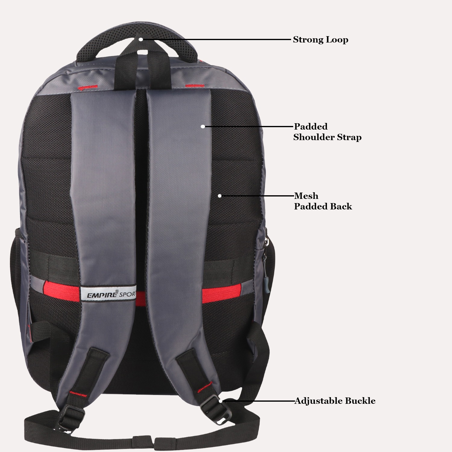 Stylish Office Backpack laptop Bag Grey - Image 7