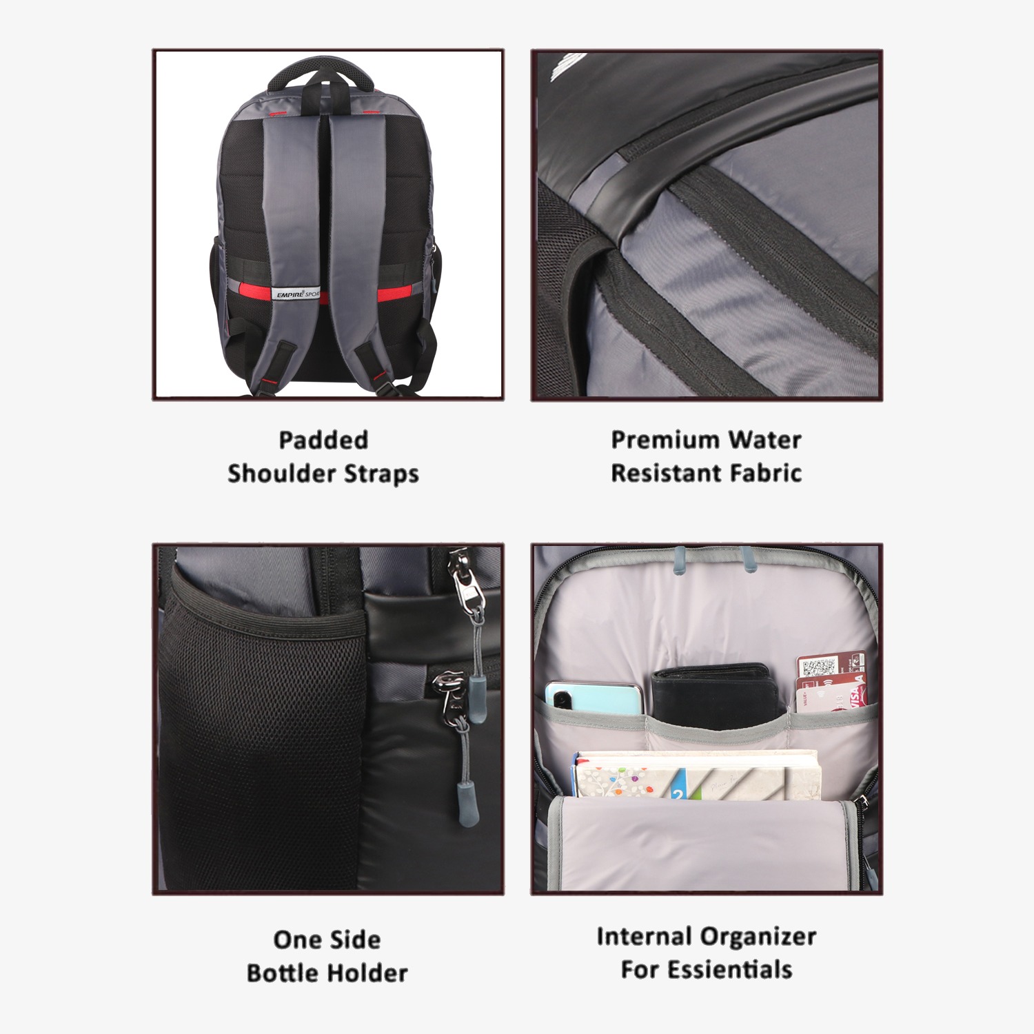 Stylish Office Backpack laptop Bag Grey - Image 4