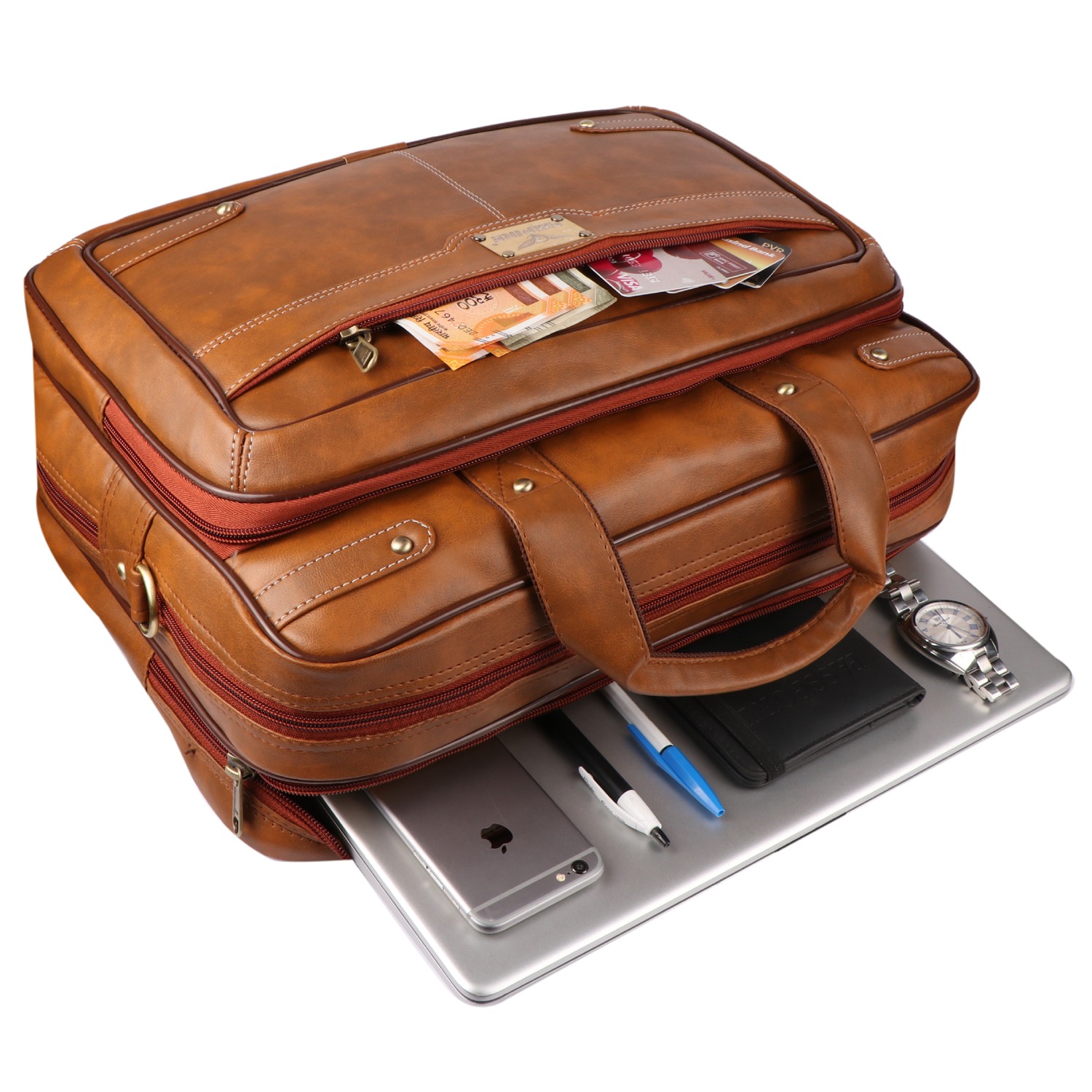 Empire Messenger Laptop BAGS TAN - Image 2