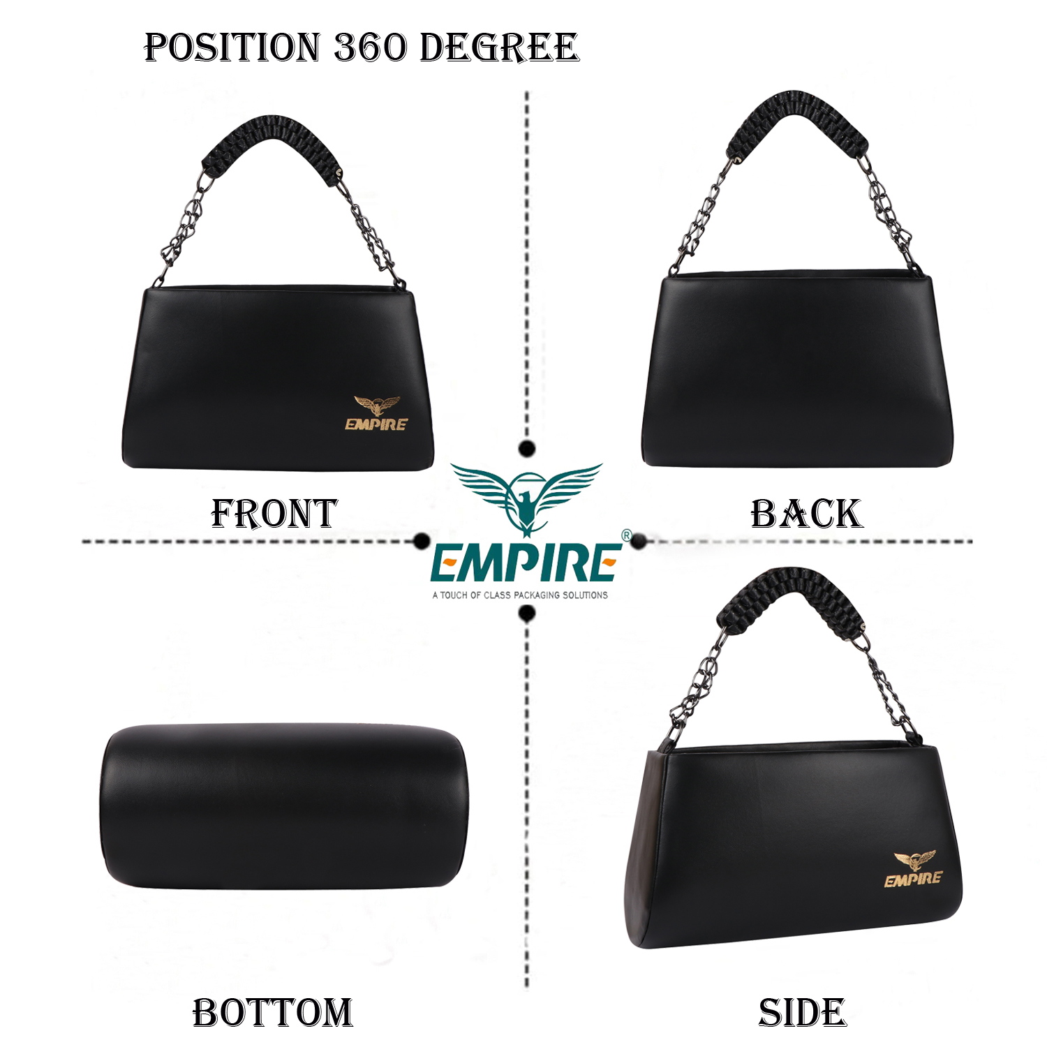 Empire Fashion Crescent Flap Shoulder Bag | Black - Image 12