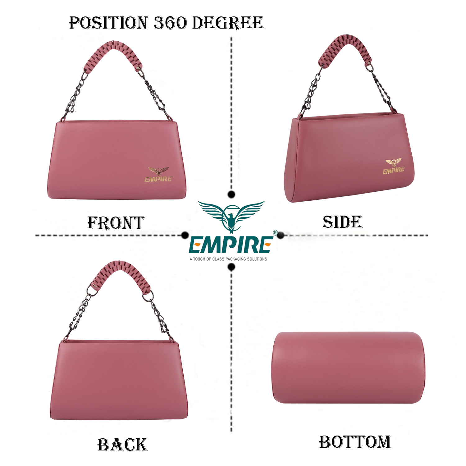 Empire Fashion Crescent Flap Shoulder Bag | Pink - Image 10