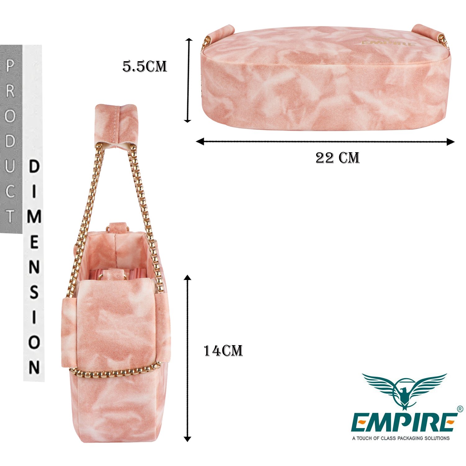 Empire Fashion Elegant Chain Strap Shoulder Bag for Women | Pink Tie-Dye | Premium Suede Finish Handbag - Image 11