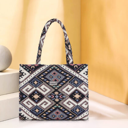 Empire Fashion Boho Kilim Tote Bag for Women | Blue | Ethnic Jacquard Woven Handbag