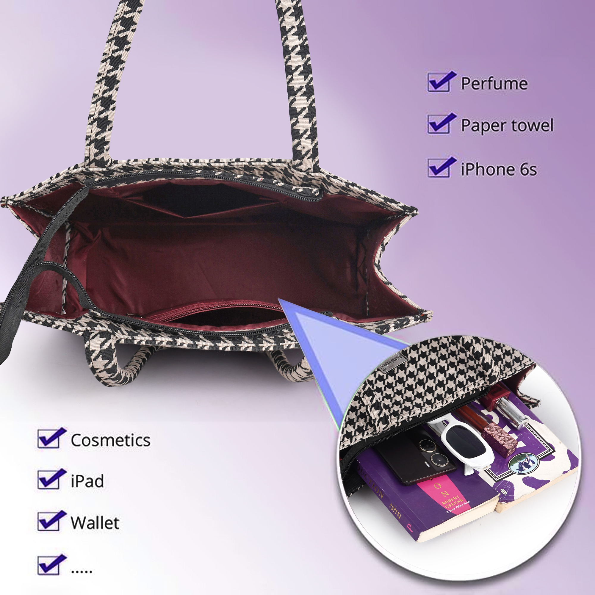 Empire Fashion Boho Kilim Tote Bag for Women | Black | Ethnic Jacquard Woven Handbag - Image 10