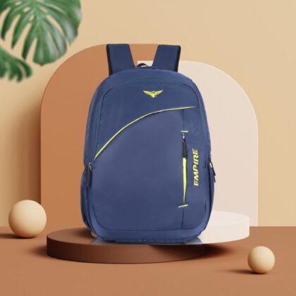 Empire Fashion Laptop Backpack | Navy Blue | Sporty Diagonal Accent Travel & College Bag with Multiple Compartments