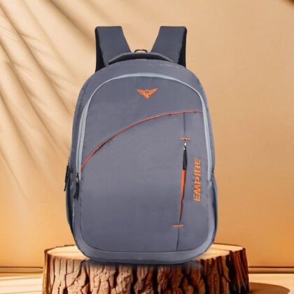 Empire Fashion Laptop Backpack | Grey | Sporty Diagonal Accent Travel & College Bag with Multiple Compartments