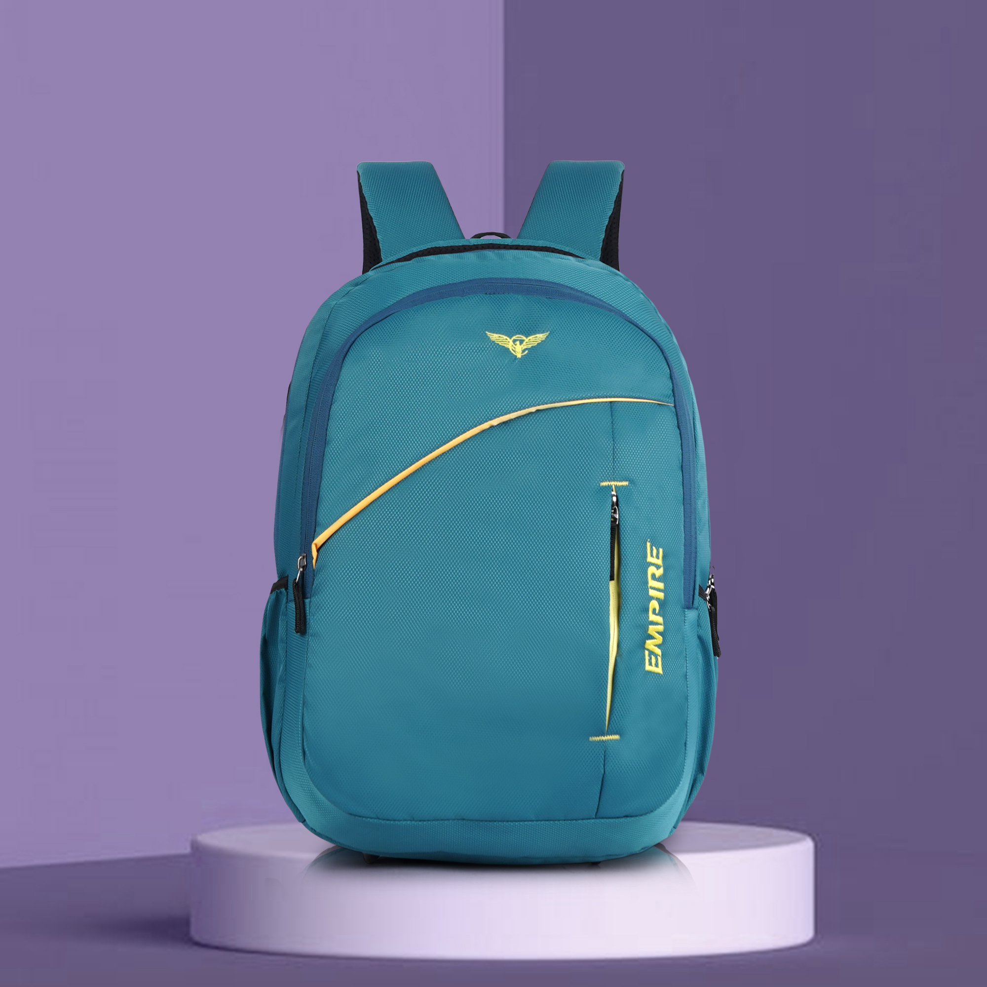 Empire Fashion Laptop Backpack | Light Blue | Sporty Diagonal Accent Travel & College Bag with Multiple Compartments