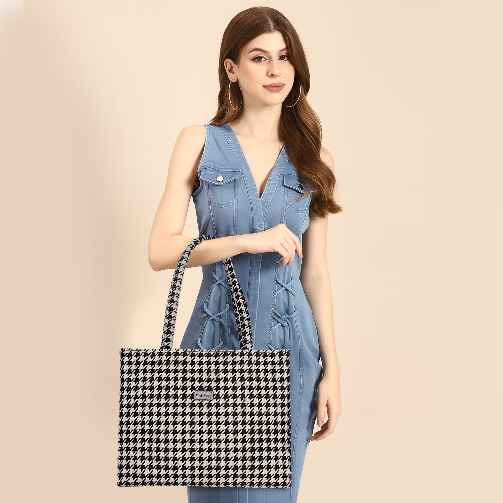 Empire Fashion Boho Kilim Tote Bag for Women | Black | Ethnic Jacquard Woven Handbag - Image 11