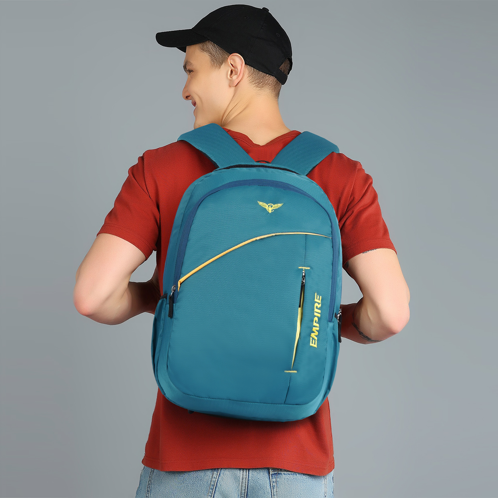 Empire Fashion Laptop Backpack | Light Blue | Sporty Diagonal Accent Travel & College Bag with Multiple Compartments - Image 10