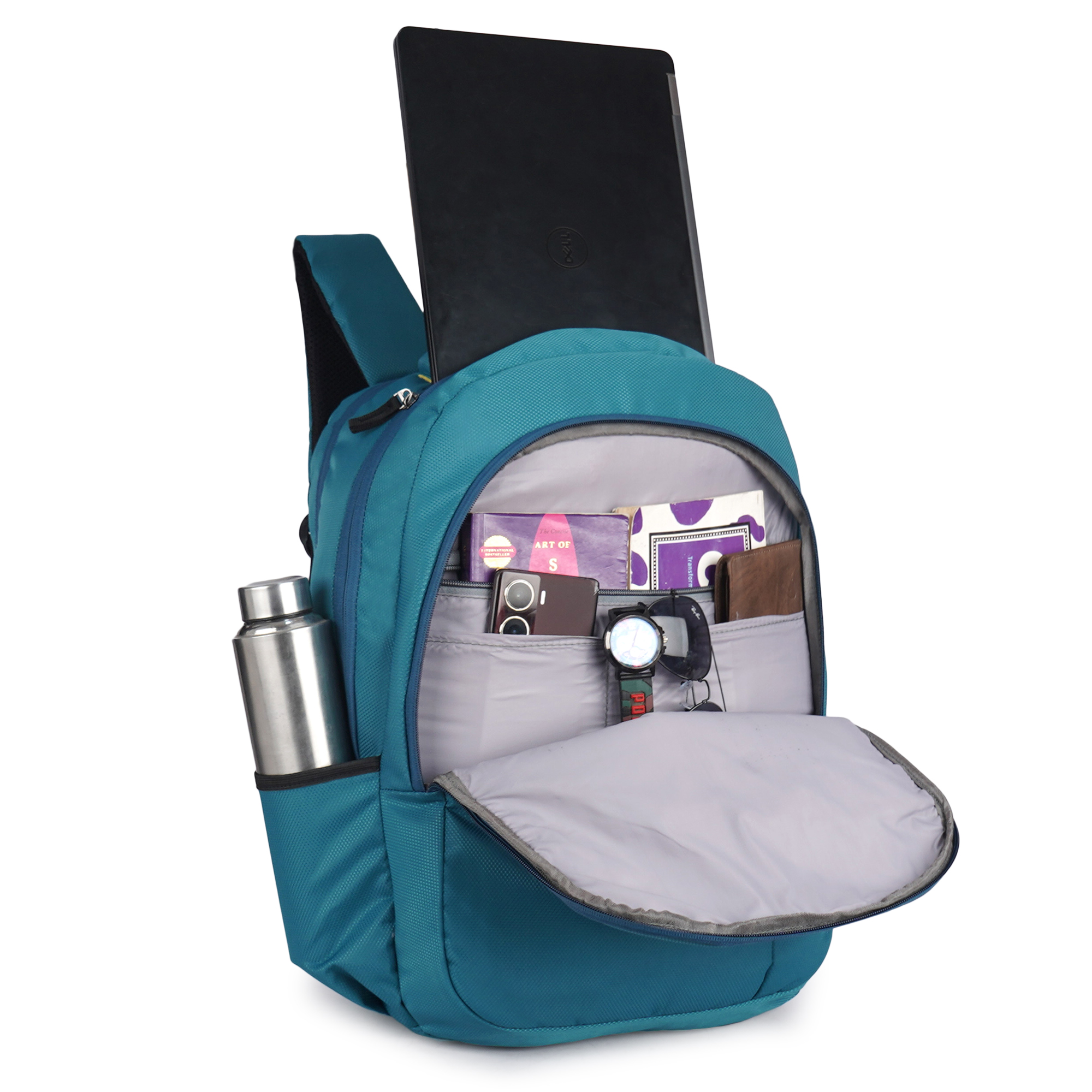 Empire Fashion Laptop Backpack | Light Blue | Sporty Diagonal Accent Travel & College Bag with Multiple Compartments - Image 8