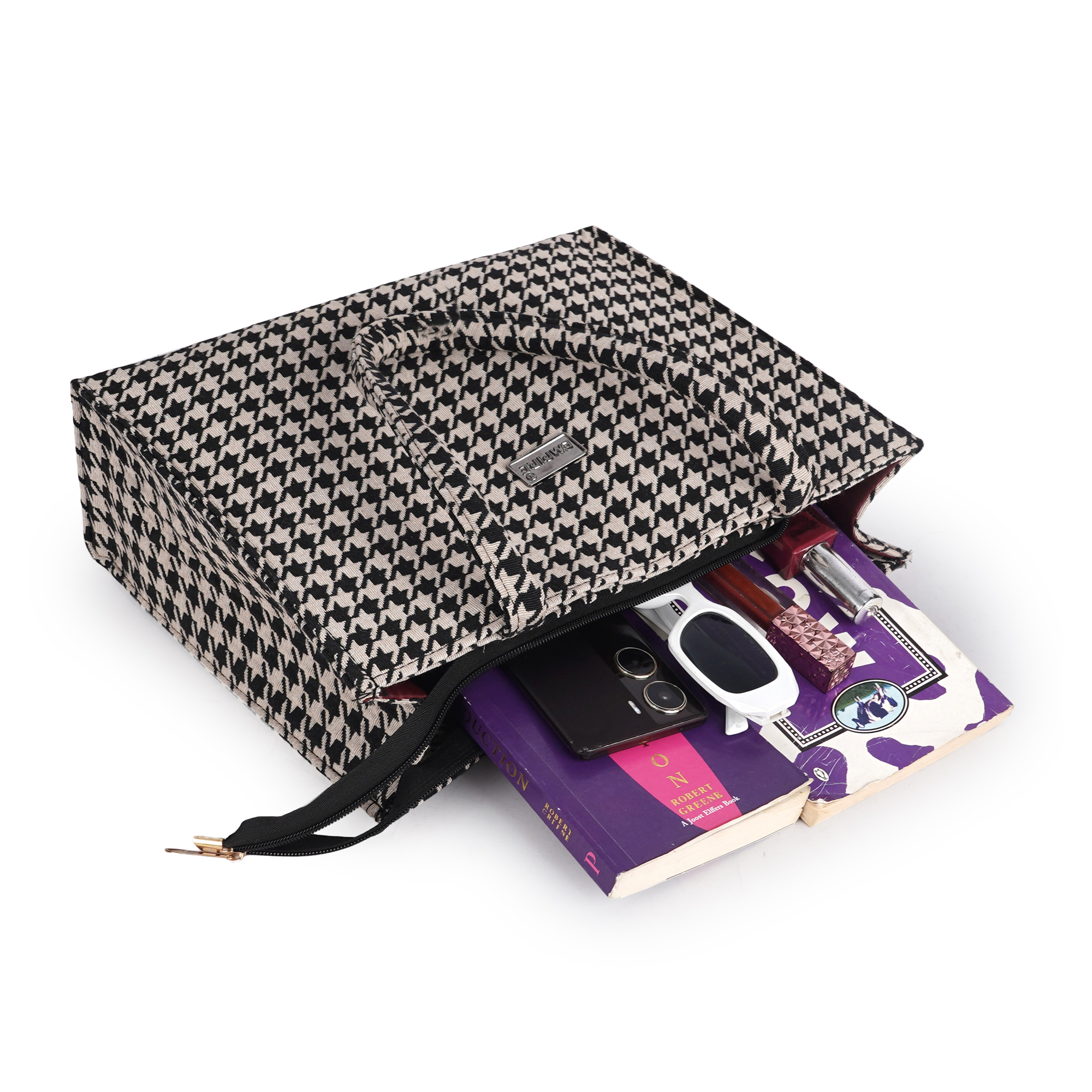 Empire Fashion Boho Kilim Tote Bag for Women | Black | Ethnic Jacquard Woven Handbag - Image 12