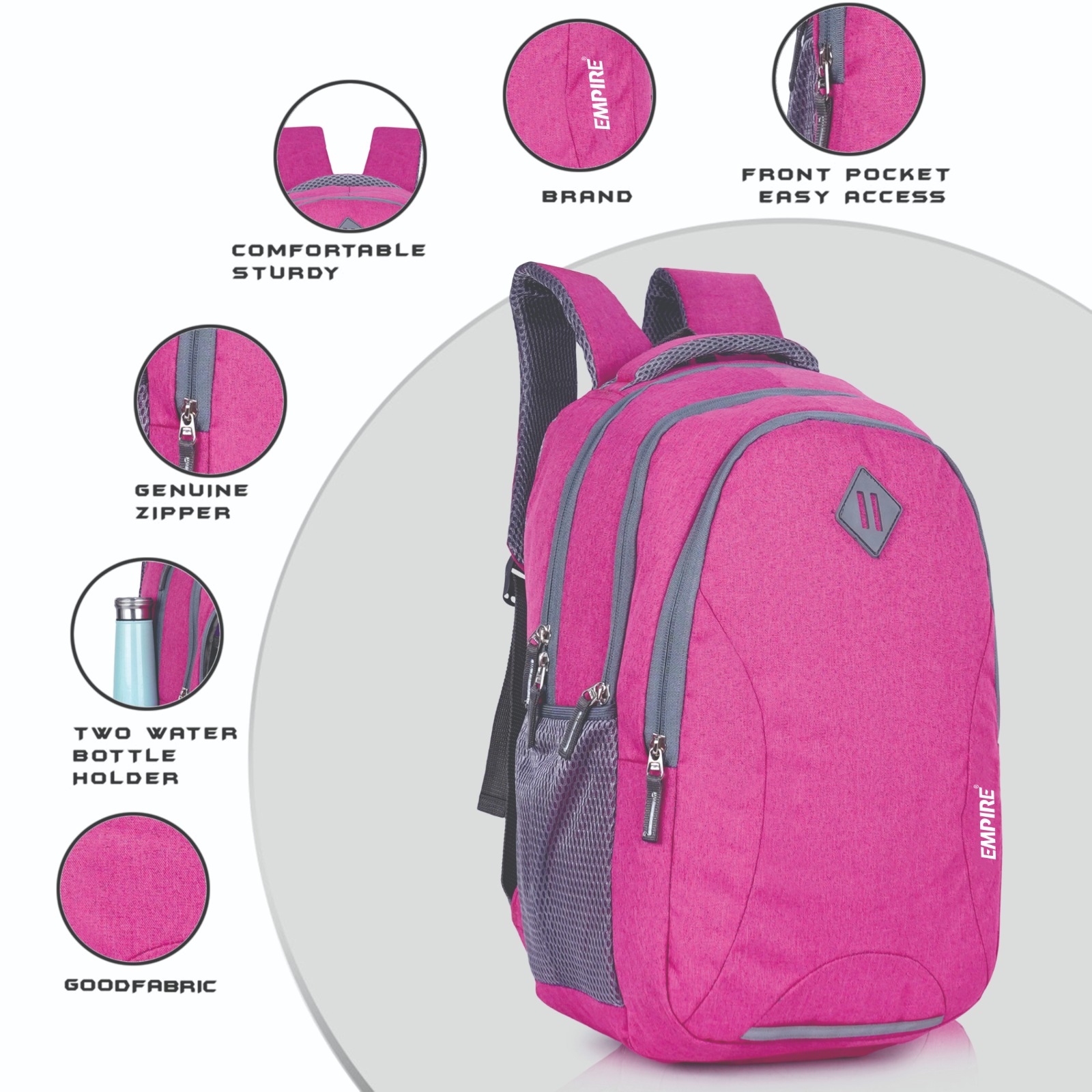 Empire Fashion Digital Camo Laptop Backpack for Women & Girls | Pink | College Bag | Travel Backpack | Water Resistant - Image 13