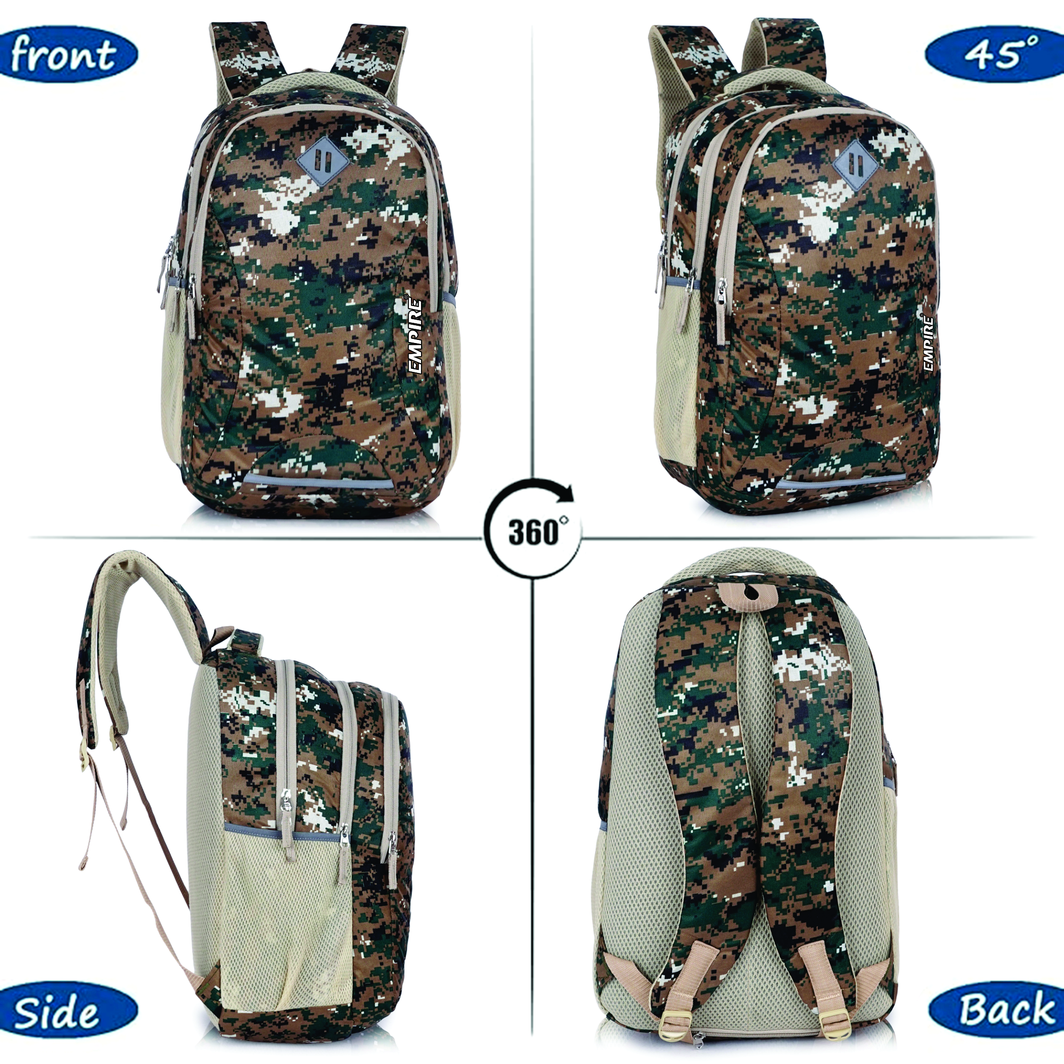 Empire Fashion Digital Camo Laptop Backpack for Men & Women | Army Green | College Bag | Travel Backpack | Water Resistant - Image 14