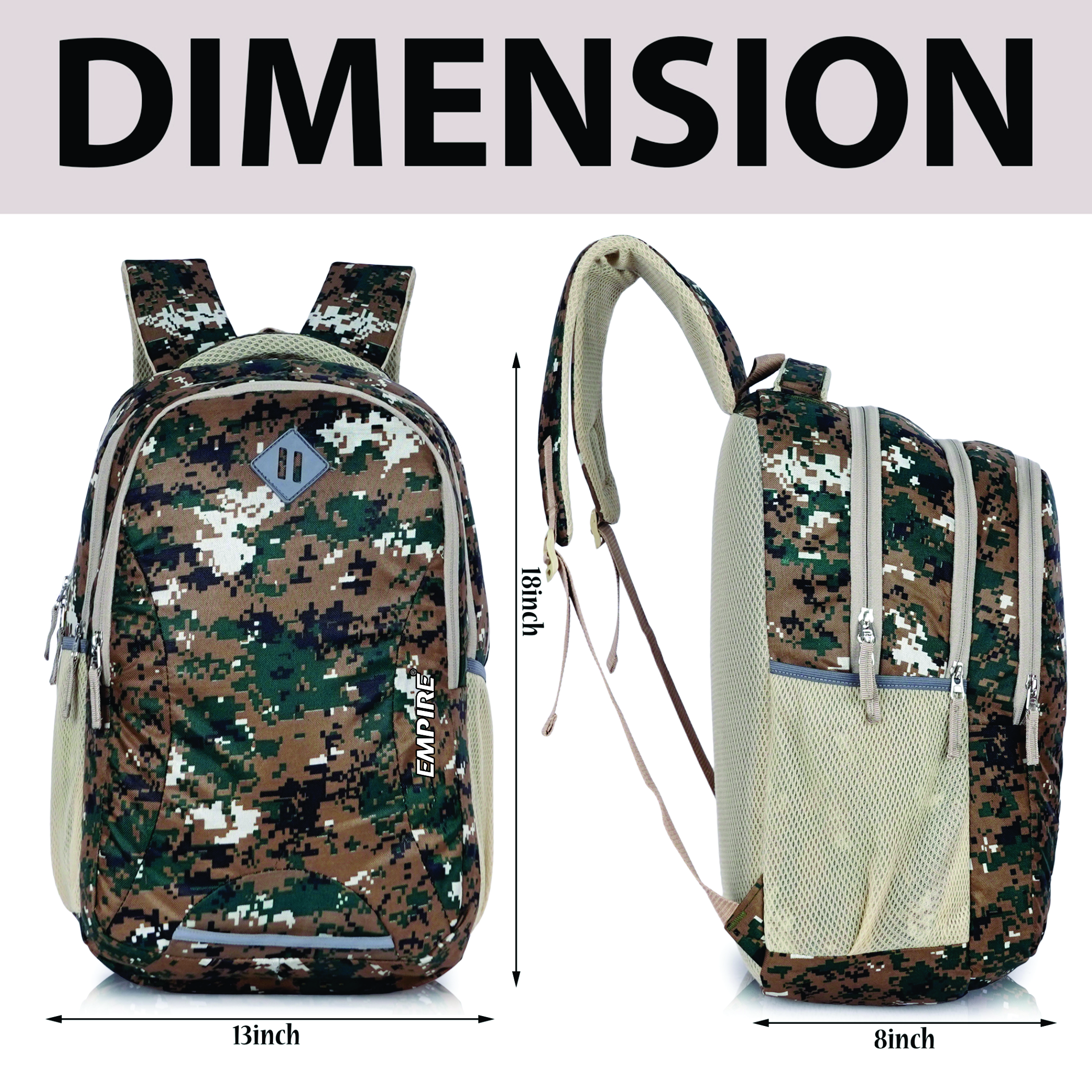 Empire Fashion Digital Camo Laptop Backpack for Men & Women | Army Green | College Bag | Travel Backpack | Water Resistant - Image 13