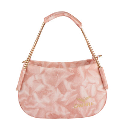 Empire Fashion Elegant Chain Strap Shoulder Bag for Women | Pink Tie-Dye | Premium Suede Finish Handbag