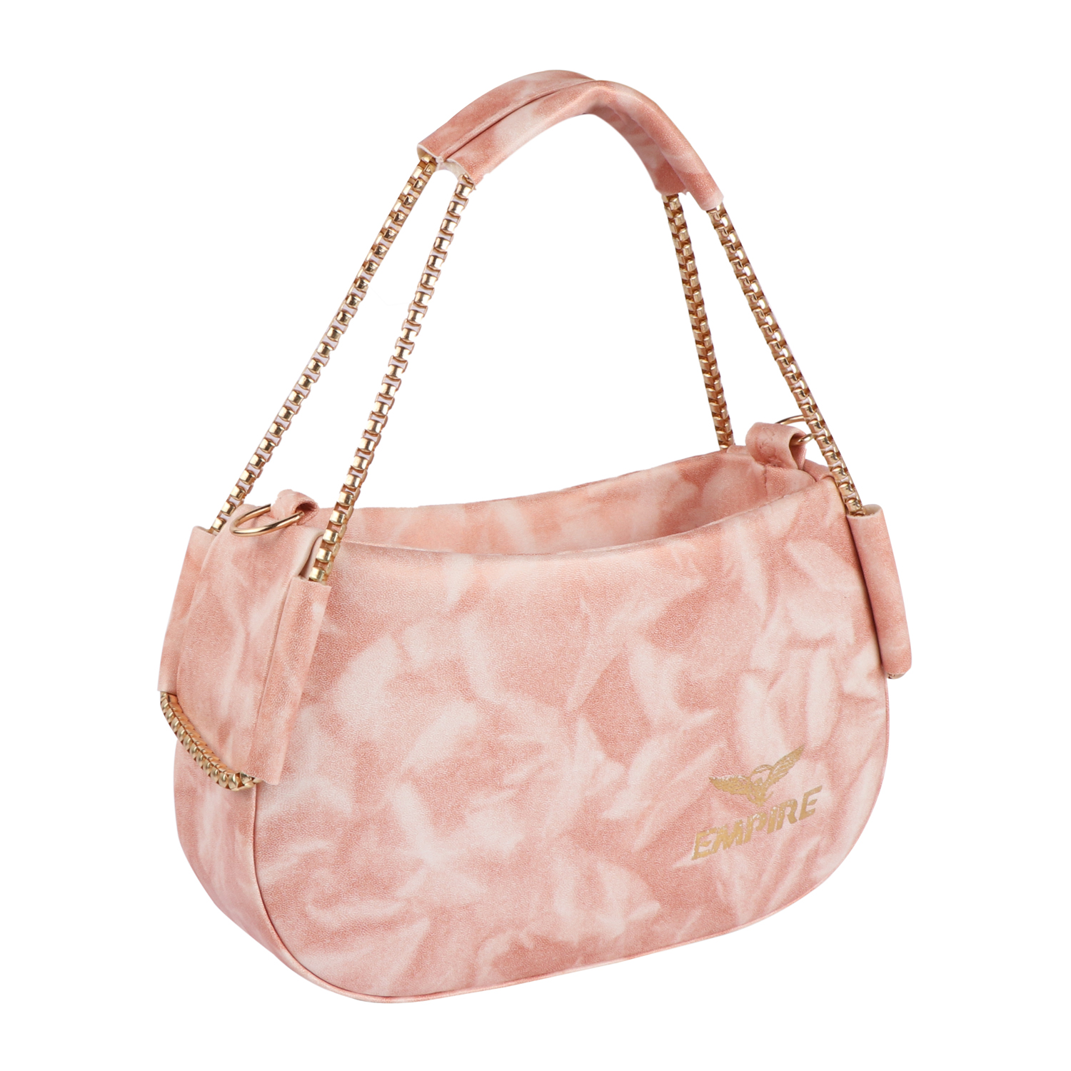 Empire Fashion Elegant Chain Strap Shoulder Bag for Women | Pink Tie-Dye | Premium Suede Finish Handbag - Image 2