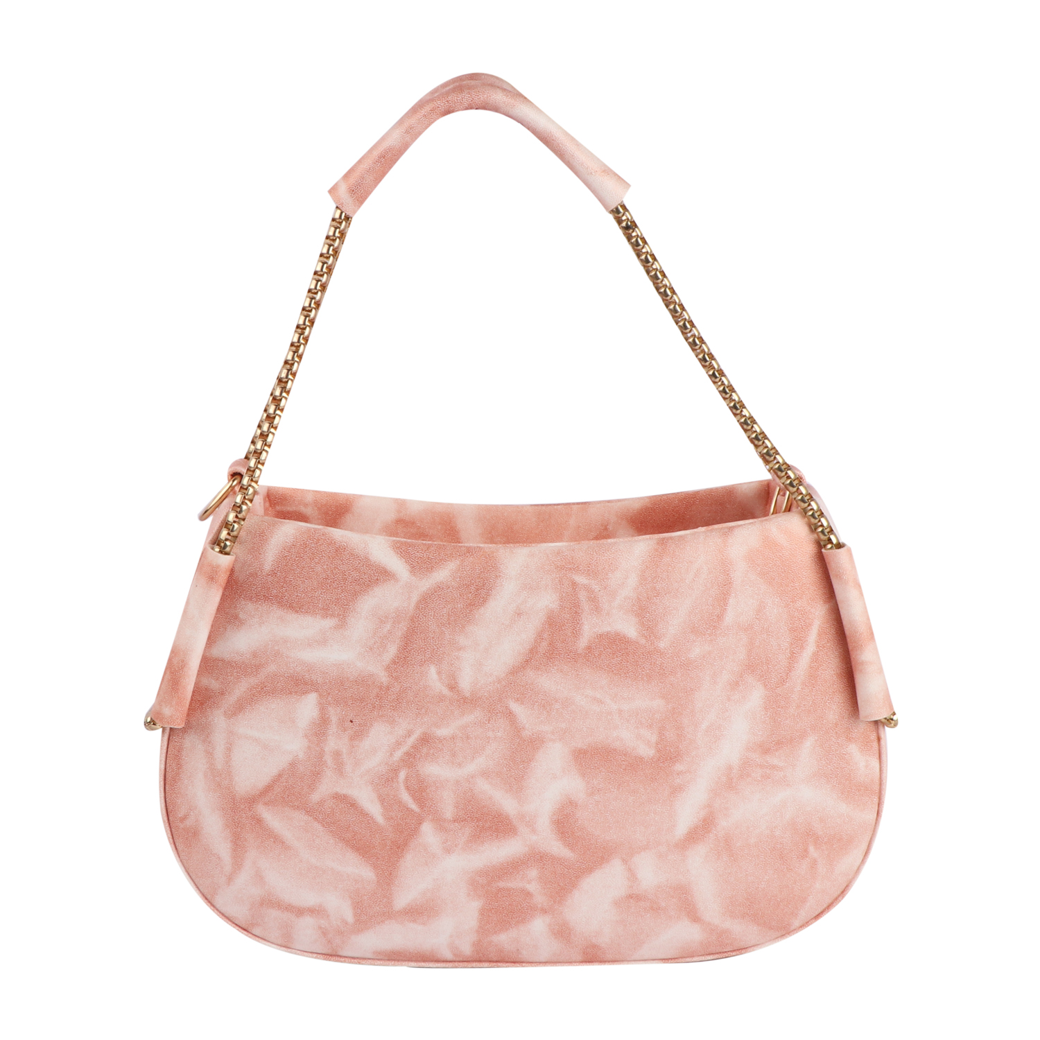 Empire Fashion Elegant Chain Strap Shoulder Bag for Women | Pink Tie-Dye | Premium Suede Finish Handbag - Image 4