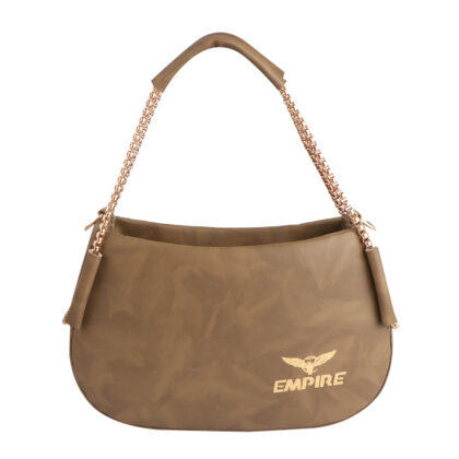 Empire Elegant Chain Strap Shoulder Bag for Women | Khaki | Premium Vegan Leather Handbag