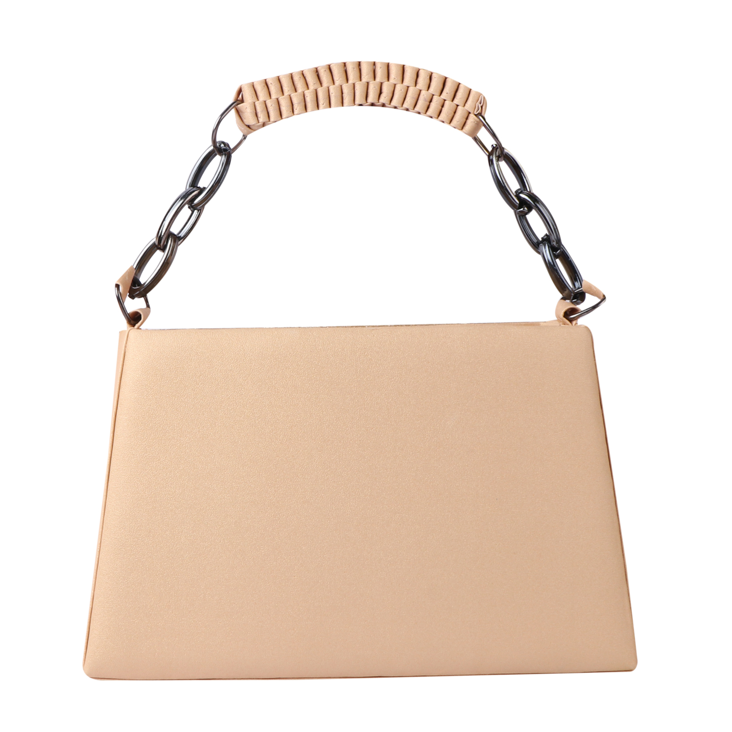 Croc Embossed Glitter Structured Handbag | Cream - Image 4