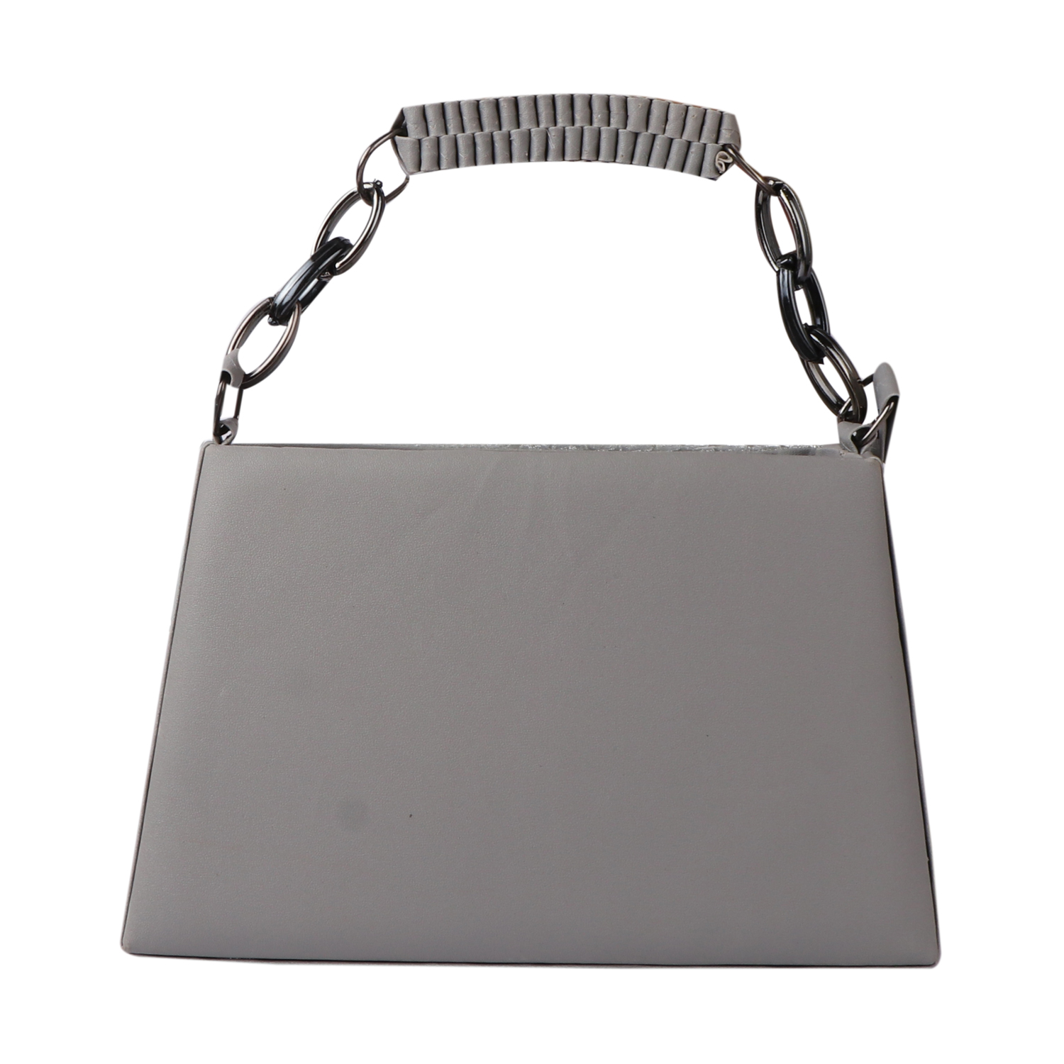 Croc Embossed Glitter Structured Handbag | Grey - Image 3