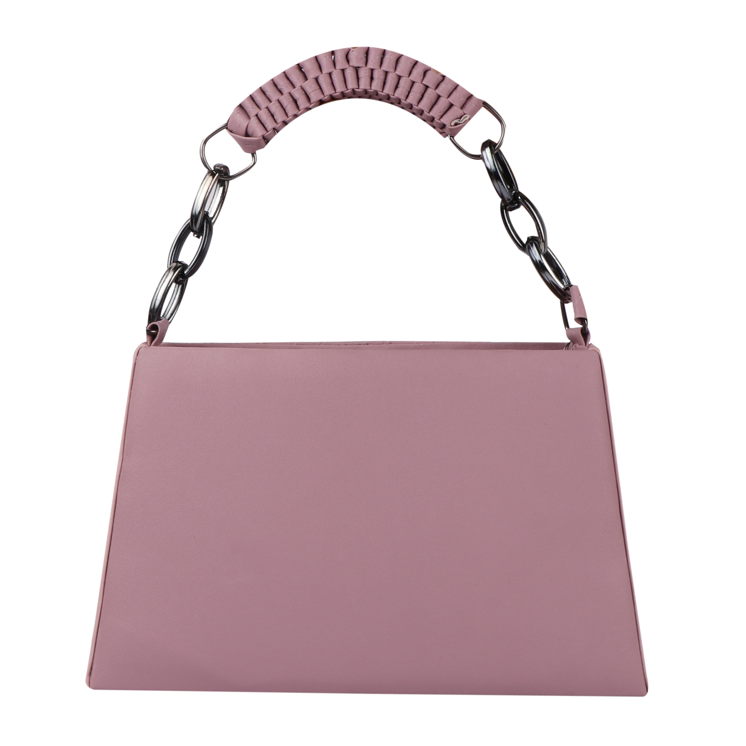 Empire Fashion Chevron Quilted Structured Handbag for Women | Pink | Top Handle Chain Bag | Crossbody Shoulder Bag - Image 5