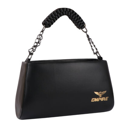 Empire Fashion Crescent Flap Shoulder Bag | Black