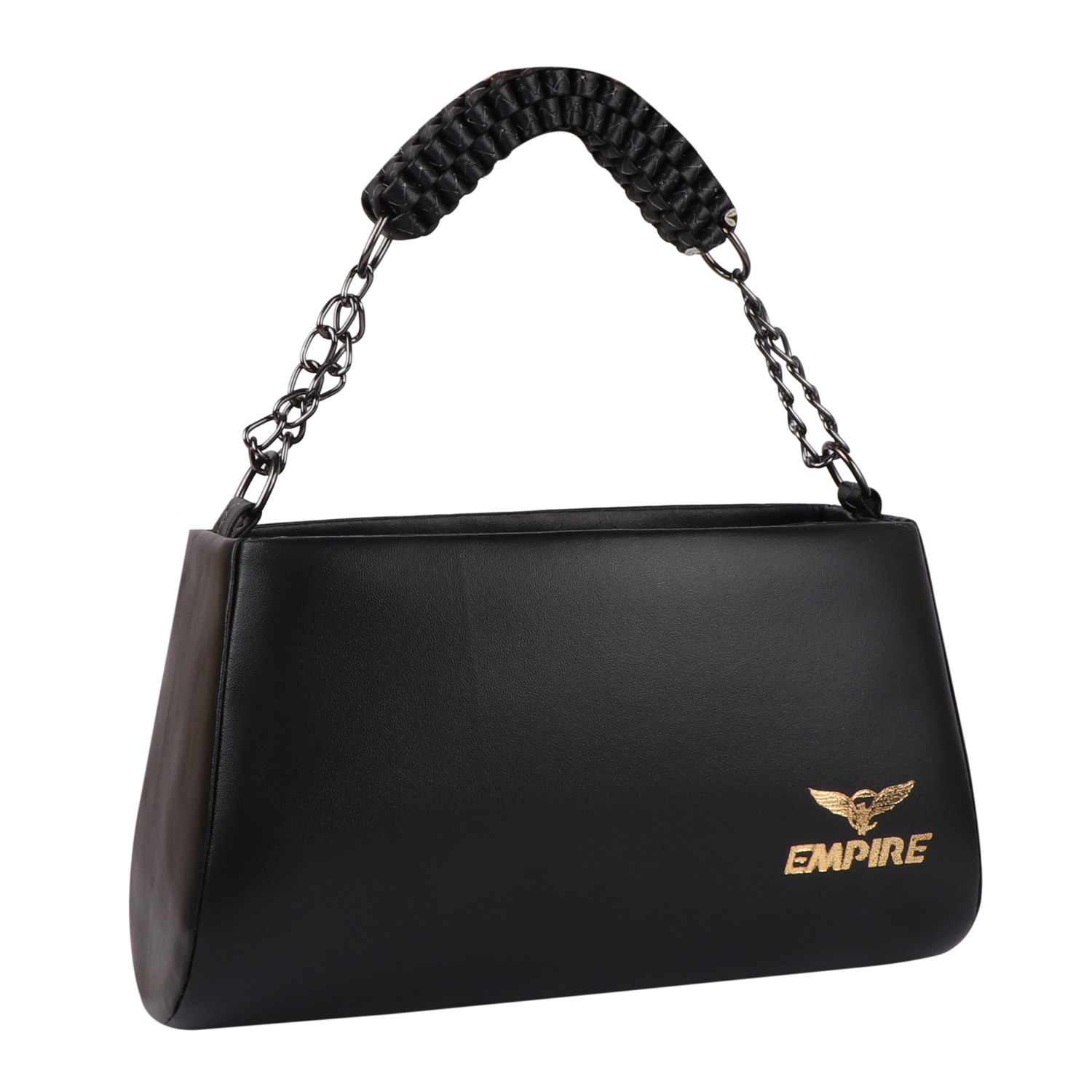 Empire Fashion Crescent Flap Shoulder Bag | Black